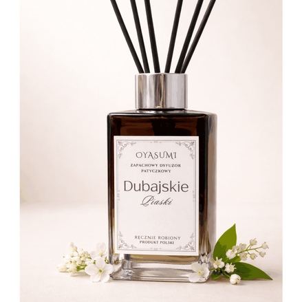Dyfuzor zapachowy z patyczkami Dubajskie Piaski 100 ml – orientalny zapach do domu | Oyasumi
