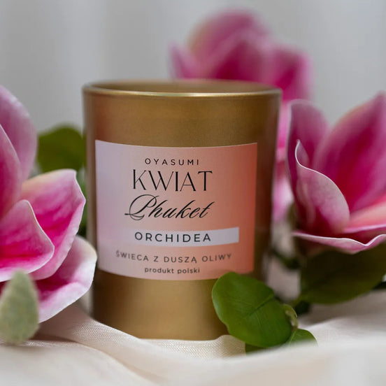 Świeca zapachowa z wosku oliwnego Kwiat Phuket – tropikalny zapach orchidei | Oyasumi