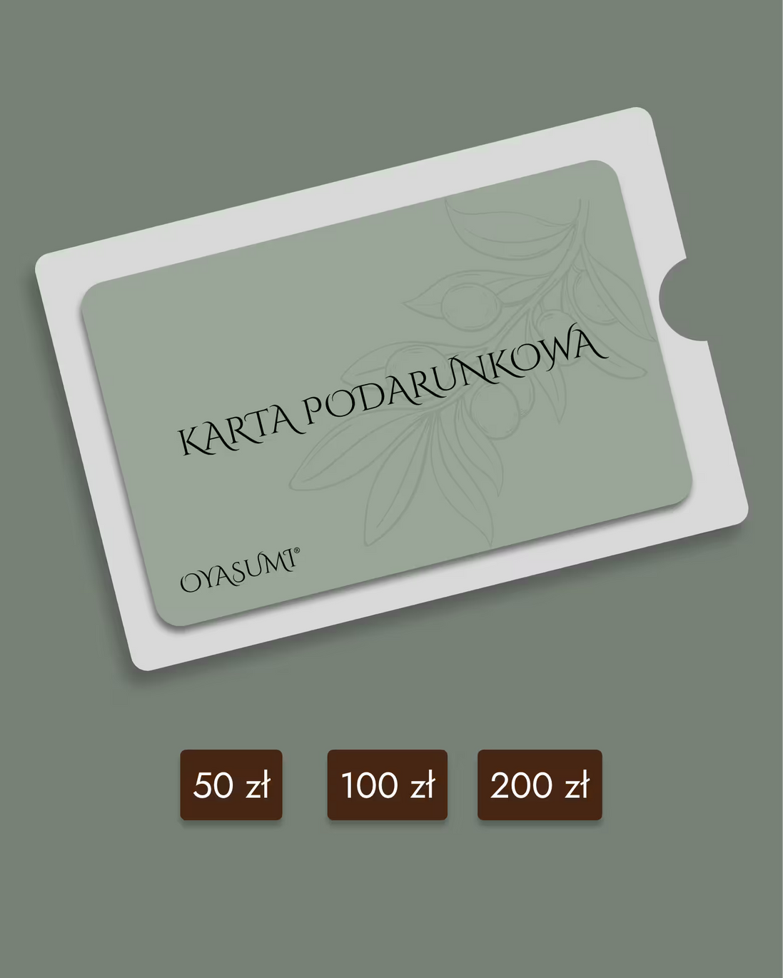 Karta podarunkowa Oyasumi