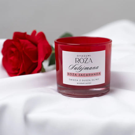 Naturalna świeca zapachowa orientalna – królewska róża Sulejmana | Oyasumi