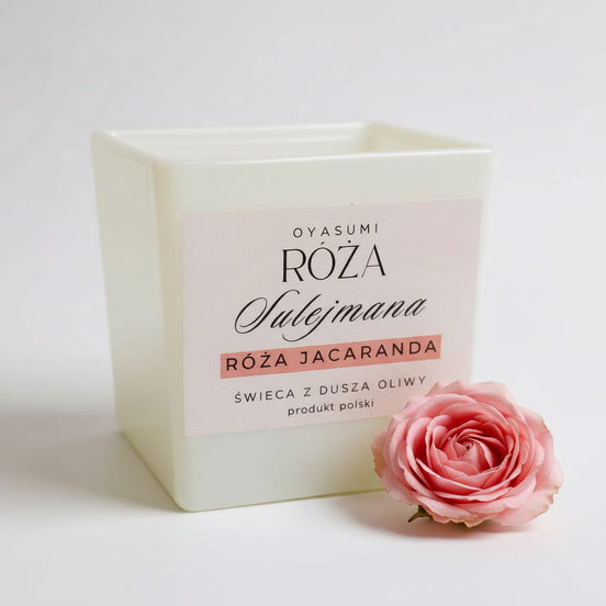 Świeca oliwna Róża Sulejmana – róża z Isparty i kardamon | Oyasumi