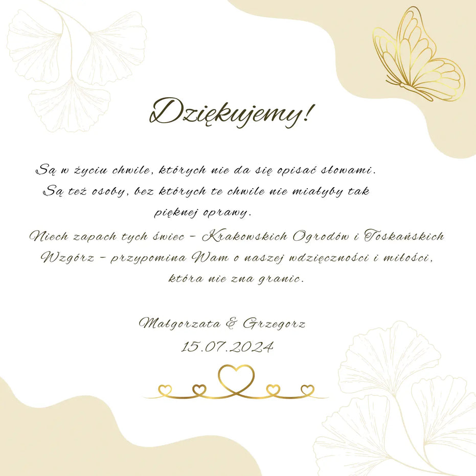 Duet Wdzięczności – Personalizowane Podziękowanie dla Rodziców i Świadków