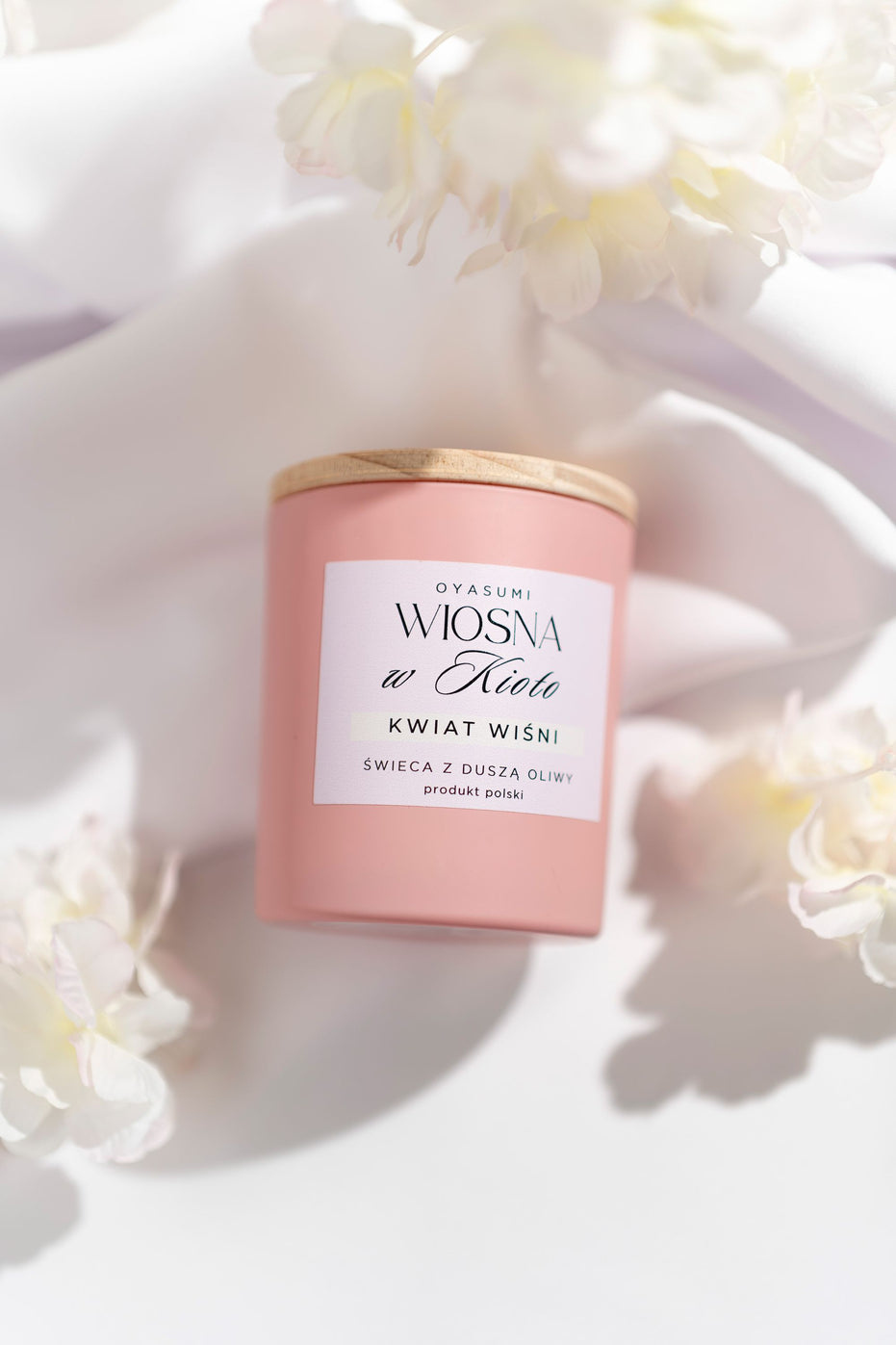 Ekologiczna świeca zapachowa – sakura i białe kwiaty wiosna | Oyasumi