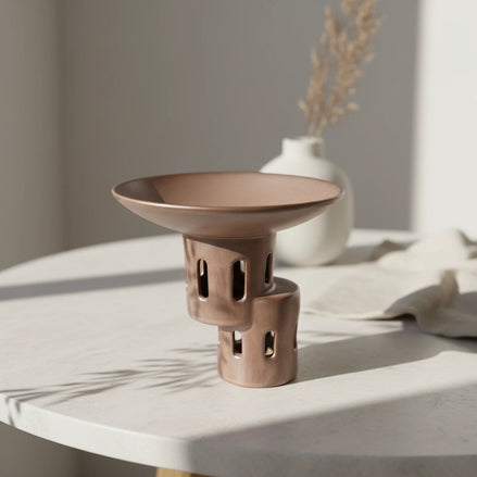 Kominek Form NOS szaro-brązowy - minimalistyczny design Oyasumi, widok detalu