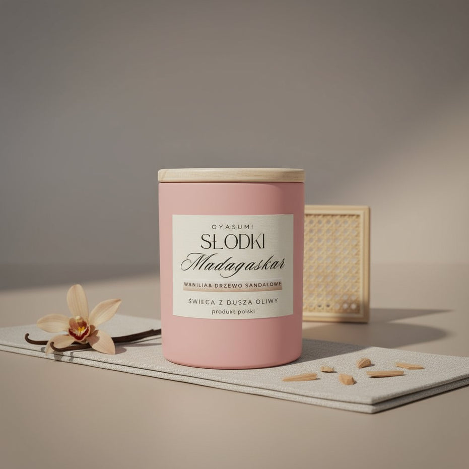 Świeca zapachowa premium w szkle – egzotyczny zapach Madagaskar | Oyasumi
