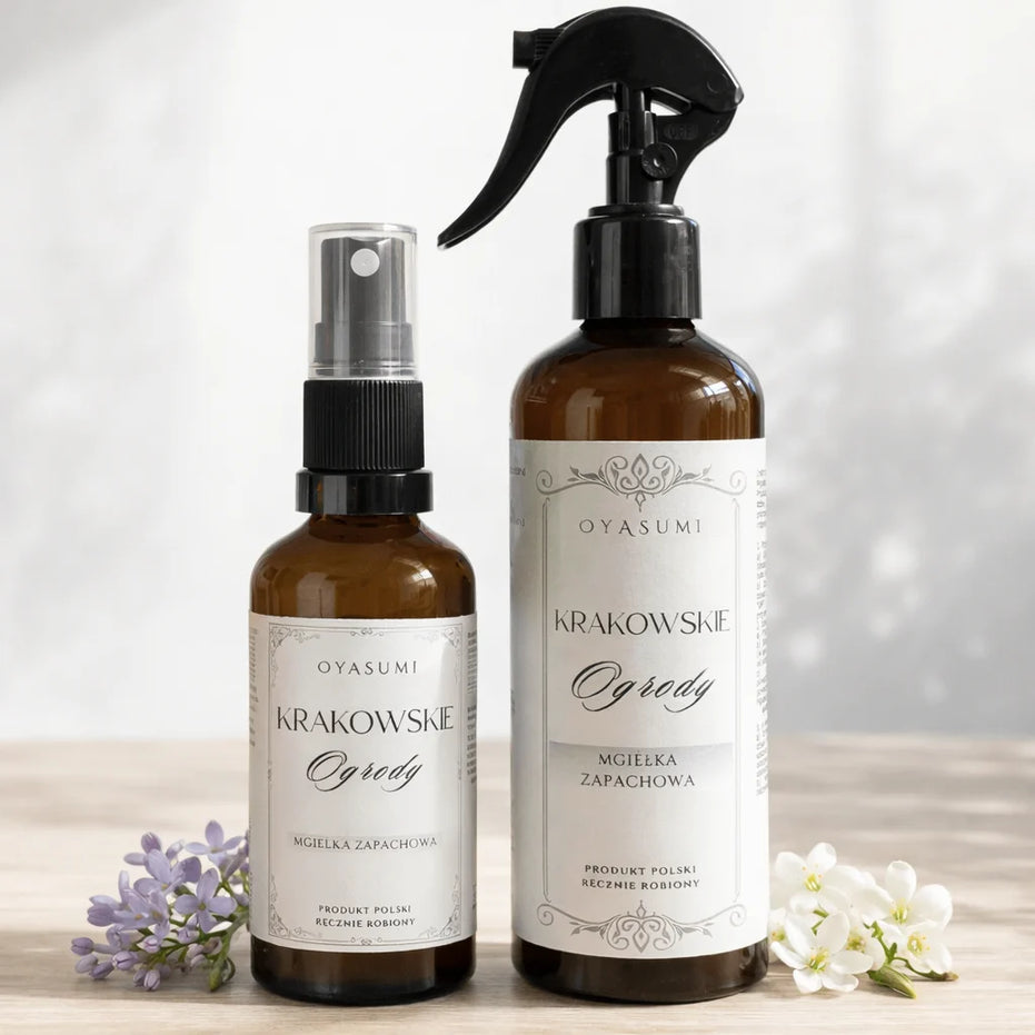 Zestaw mgiełek zapachowych Krakowskie Ogrody – 50 ml i 200 ml | Oyasumi